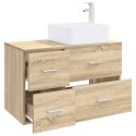 ZESTAW MEBLI ŁAZIENKOWYCH 2 PCS DĄB SONOMA DREWNO INŻYNIERYJNE