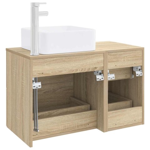 ZESTAW MEBLI ŁAZIENKOWYCH 2 PCS DĄB SONOMA DREWNO INŻYNIERYJNE