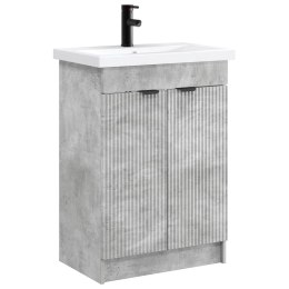 VidaXL Zestaw mebli łazienkowych Betonowy szary 56 x 37,5 x 81 cm
