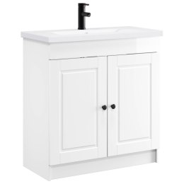 VidaXL Zestaw mebli łazienkowych Biały wysoki połysk 56 x 37,5 x 81 cm