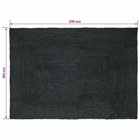VidaXL Dywany pokojowe Prostokątny ciemnoszary 160 x 230 cm Juta
