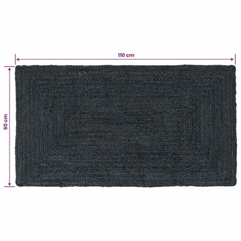 VidaXL Dywany pokojowe Prostokątny ciemnoszary 60 x 110 cm Juta