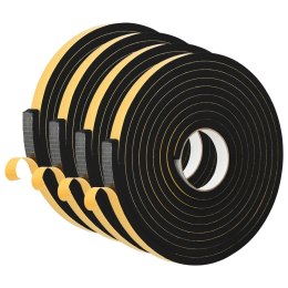 VidaXL Taśma samoprzylepna z pianki 4 pcs Czarny 15mm x 5m Pianka CR