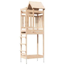 VidaXL Wieża zabaw Brązowy 52,5 x 85 x 238 cm Lite drewno sosnowe