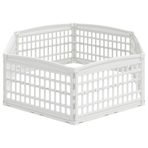 VidaXL 6-panelowy wybieg dla psa Biały 179 x 151 x 58 cm