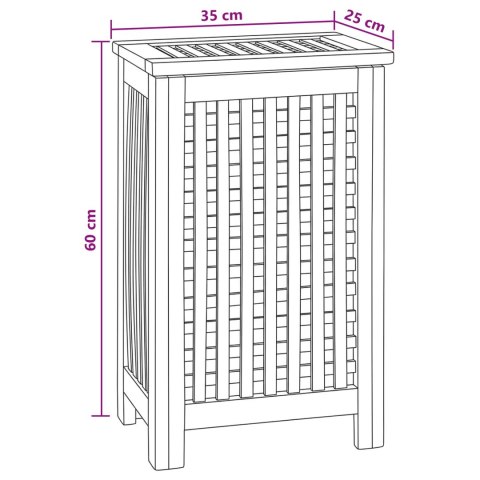 KOSZ NA PRANIE NATURALNY 35X25X60CM LITE DREWNO TEAKOWE