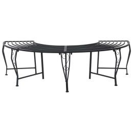 VidaXL Ławka Drzewna 4-Liczba miejsc 160 x 80 x 44 cm Stal Czarny