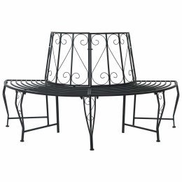 VidaXL Ławka Drzewna 4-Liczba miejsc 160 x 80 x 89 cm Stal Czarny