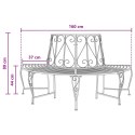 VidaXL Ławka Drzewna 4-Liczba miejsc 160 x 80 x 89 cm Stal