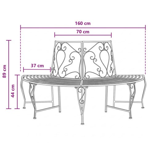 ŁAWKA DRZEWNA 4-LICZBA MIEJSC 160X80X89CM STAL