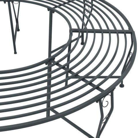 ŁAWKA DRZEWNA 8-LICZBA MIEJSC Ø 160X44CM STAL SREBRNOSZARY