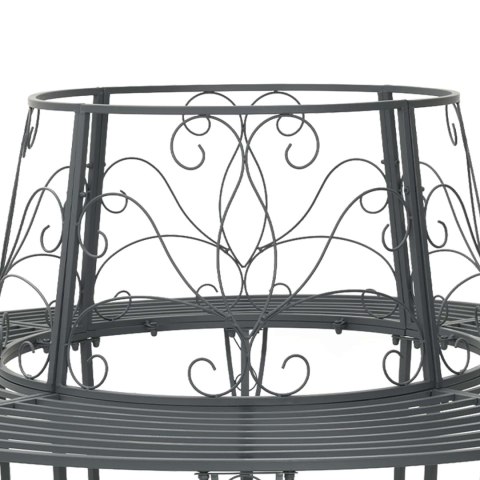 ŁAWKA DRZEWNA 8-LICZBA MIEJSC Ø 160X89CM STAL SREBRNOSZARY