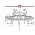 ŁAWKA DRZEWNA 8-LICZBA MIEJSC Ø 160X89CM STAL SREBRNOSZARY