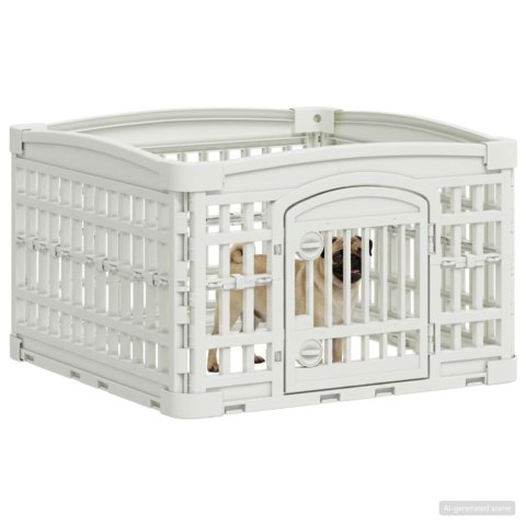 VidaXL Playpen dla Psa z 4 Panelami Biały 63 x 63 x 40 cm