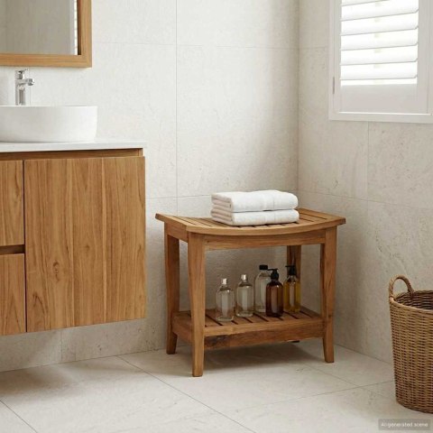 VidaXL Stolik Nocny Łazienkowy naturalny 50 x 35 x 45 cm