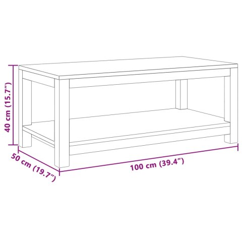 STOLIK KAWOWY NATURALNY 100X50X40CM LITE DREWNO TEAKOWE