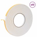 VidaXL Taśma samoprzylepna z pianki 10 pcs Biały 10mm x 10m Pianka CR
