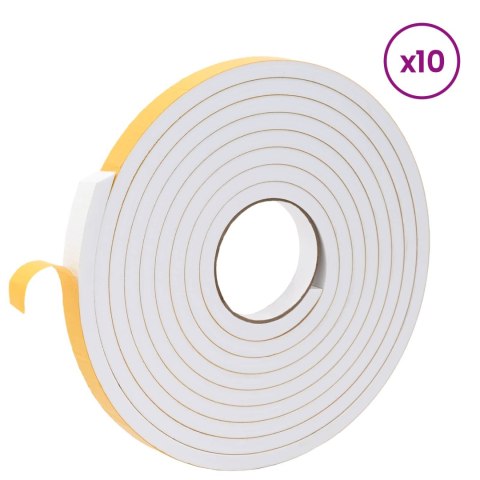 VidaXL Taśma samoprzylepna z pianki 10 pcs Biały 15mm x 5m Pianka CR