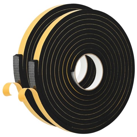 VidaXL Taśma samoprzylepna z pianki 2 pcs Czarny 20mm x 5m Pianka CR