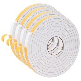 VidaXL Taśma samoprzylepna z pianki 4 pcs Biały 15mm x 5m Pianka CR