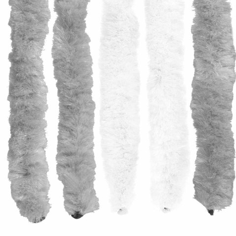 VidaXL Firanka owadobojna z chenillu Szary i biały 56 x 185 cm 100% PP