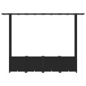 VidaXL Podniesione łóżko z kratką i dachem Czarny 203 x 40 x 138 cm PP