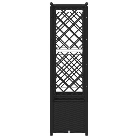 VidaXL Podniesione łóżko z kratką i dachem Czarny 203 x 40 x 138 cm PP