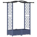 VidaXL Podniesione łóżko z kratką i dachem Szary 124 x 40 x 125 cm PP
