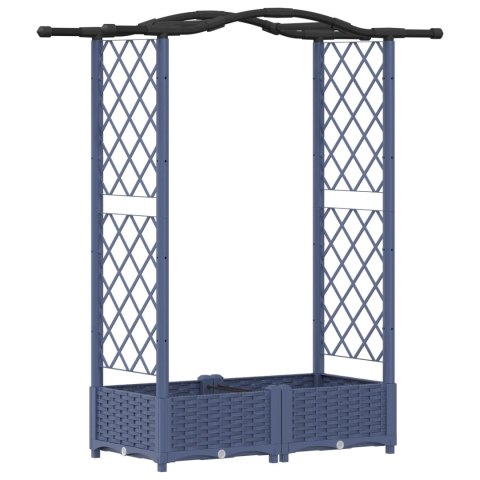 VidaXL Podniesione łóżko z kratką i dachem Szary 124 x 40 x 125 cm PP