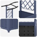 VidaXL Podniesione łóżko z kratką i dachem Szary 124 x 40 x 125 cm PP