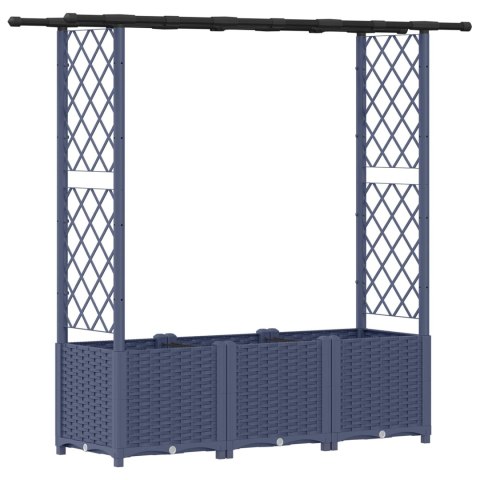 VidaXL Podniesione łóżko z kratką i dachem Szary 162,5 x 40 x 138 cm