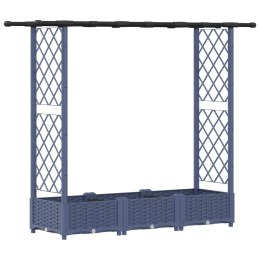 VidaXL Podniesione łóżko z kratką i dachem Szary 164 x 40 x 123 cm PP