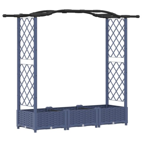 VidaXL Podniesione łóżko z kratką i dachem Szary 169 x 40 x 125 cm PP
