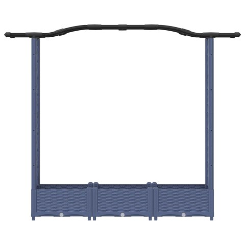 VidaXL Podniesione łóżko z kratką i dachem Szary 169 x 40 x 125 cm PP