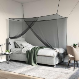 VidaXL Siatka na komary do łóżka 156 siatka Czarny 220 x 120 x 150 cm