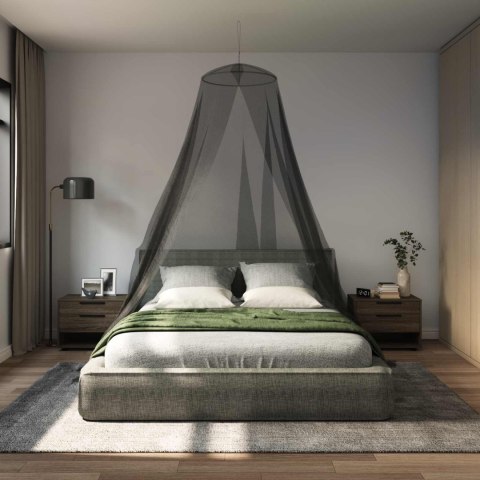 VidaXL Siatka przeciw komarom na łóżko 156 siatka Czarny Ø56 x 220 cm