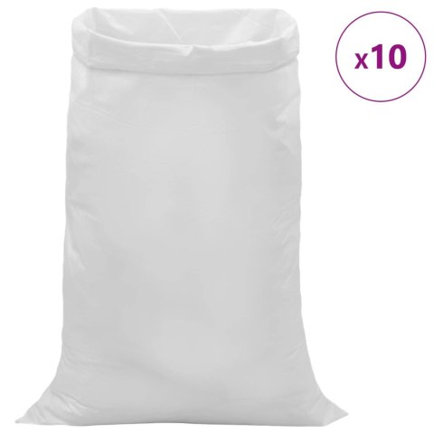 WORKI NA GRUZ OGRODOWE BIAŁE 80X125CM 10 SZT. MOCNE WYTRZYMAŁE 15KG