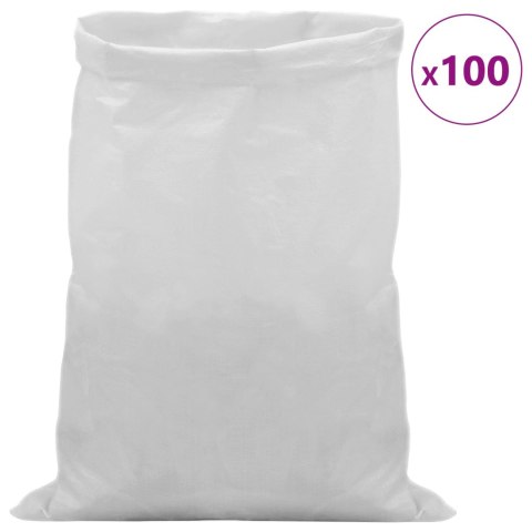 WORKI NA GRUZ OGRODOWE BIAŁE MOCNE NA ODPADY 100 SZT. BIAŁY 60X100CM