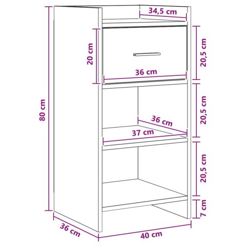 BUFET BETONOWY SZARY 40X36X80CM DREWNO INŻYNIERYJNE