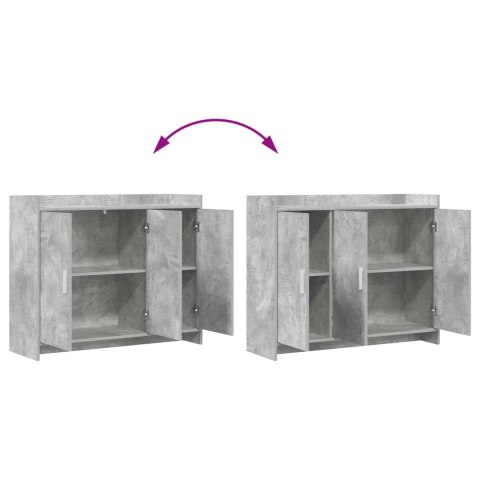 BUFET BETONOWY SZARY 98,5X33X80CM DREWNO INŻYNIERYJNE