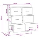 VidaXL Bufet Biały 75 x 33 x 80 cm Drewno inżynieryjne