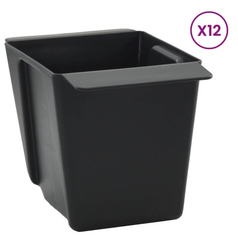 SKRZYNKI NA KWIATY DO PALET EURO 12 PCS CZARNY 14X9X9,5CM