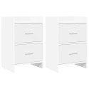 SZAFKI NOCNE 2 PCS BIAŁY 40X30X60CM DREWNO INŻYNIERYJNE