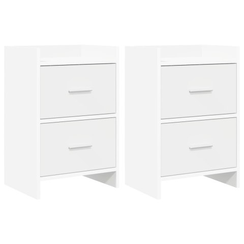 SZAFKI NOCNE 2 PCS BIAŁY 40X30X60CM DREWNO INŻYNIERYJNE