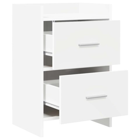 SZAFKI NOCNE 2 PCS BIAŁY 40X30X60CM DREWNO INŻYNIERYJNE
