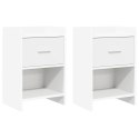 SZAFKI NOCNE 2 PCS BIAŁY 40X30X60CM DREWNO INŻYNIERYJNE