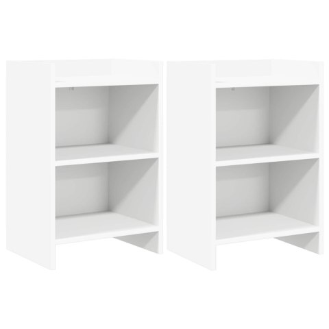 SZAFKI NOCNE 2 PCS BIAŁY 40X30X60CM DREWNO INŻYNIERYJNE