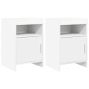SZAFKI NOCNE 2 PCS BIAŁY 40X36X60CM DREWNO INŻYNIERYJNE