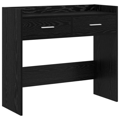 VidaXL Konsola Czarny dąb 90 x 35 x 80 cm Drewno inżynieryjne