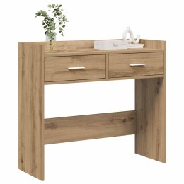 VidaXL Konsola Dąb artisan 90 x 35 x 80 cm Drewno inżynieryjne